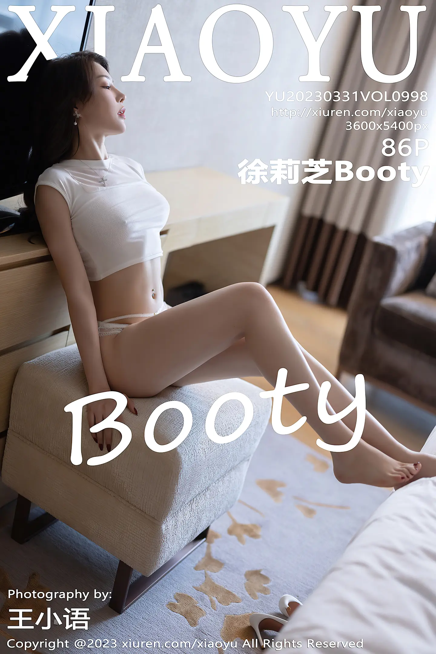 [XiaoYu画语界]Vol.998_女神徐莉芝Booty白色短款上衣配白短裙露性感蕾丝内衣诱惑写真86P-秀人网 - XiuRen.Xyz